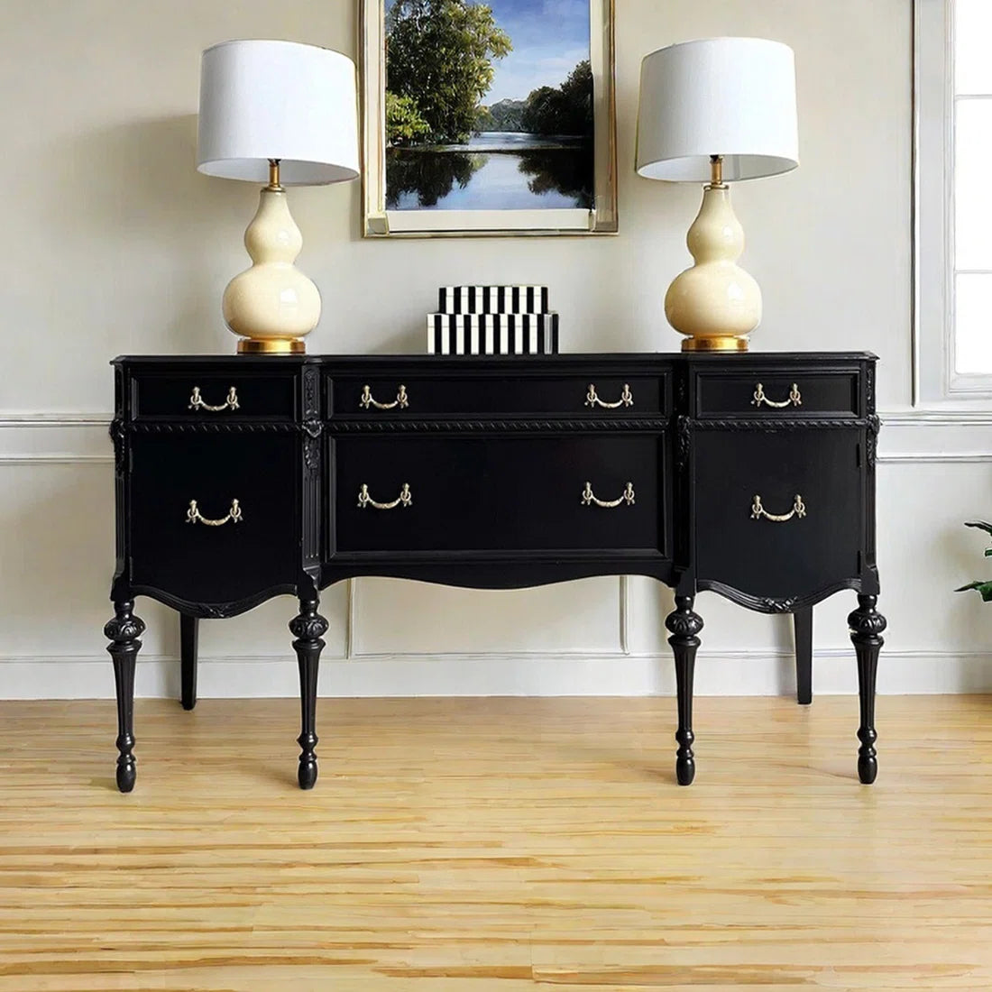 Slip Dress - Ultra femme cottage living room featuring MacKensie Childs