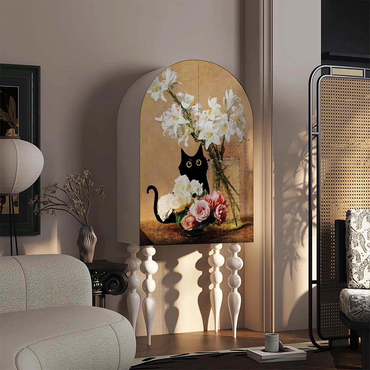 Slip Dress - Ultra femme cottage living room featuring MacKensie Childs