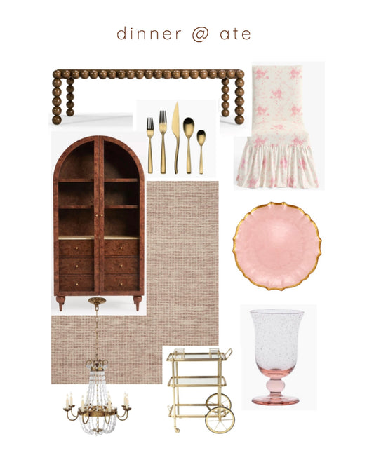 DINNER AT ATE - A Love Shack Fancy inspired luxury dining room designed for 8