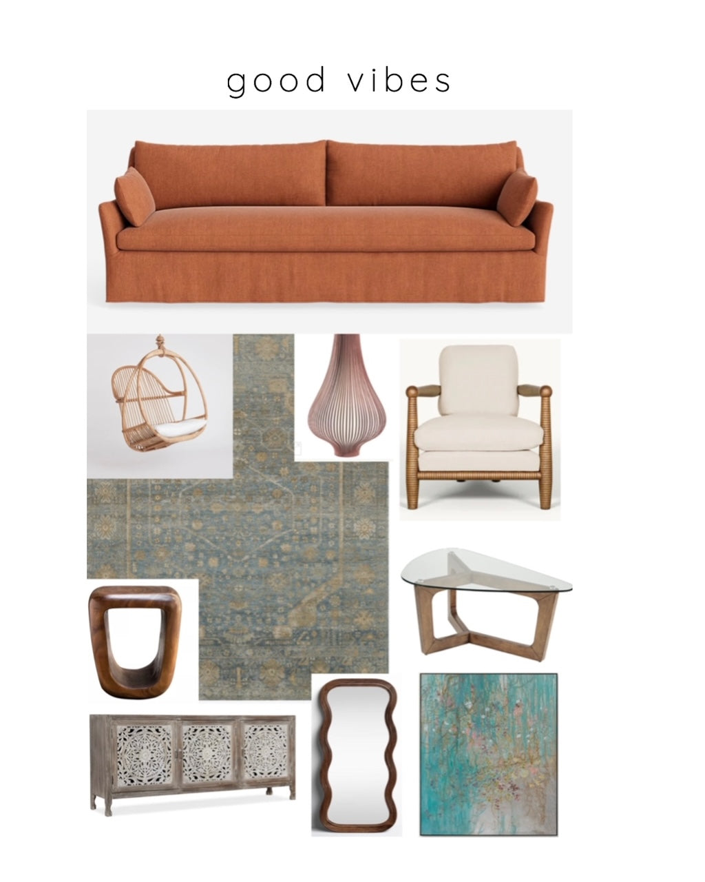 GOOD VIBES - A Boho Style Living Room that doesn't look like a tribute to Woodstock