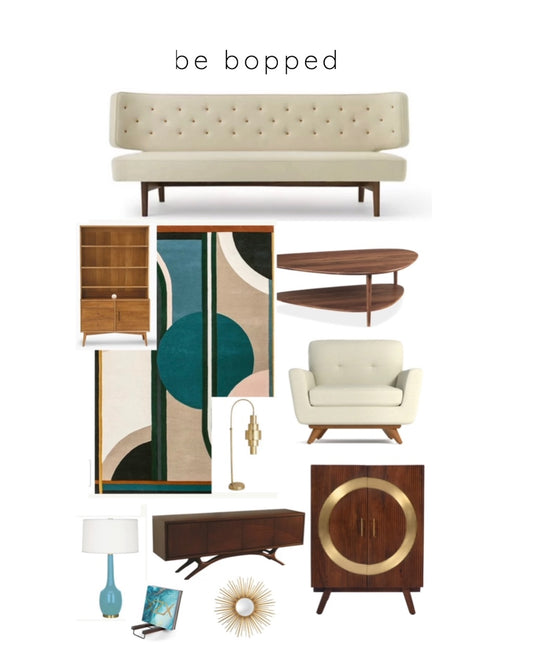 Be Bopped - A cool jazzed mid-century living room design than has Don Drapers stamp of approval.