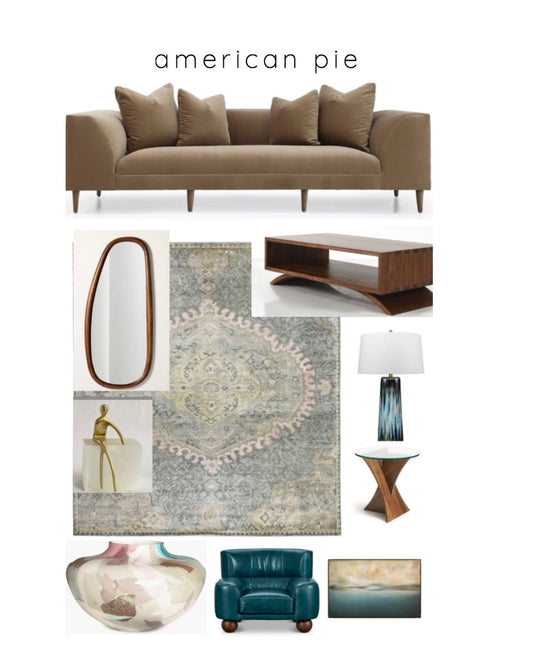 American Pie - Delicious handmade in America living room interior design RUMIE