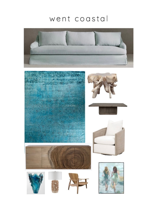 Went Coastal - Coastal Living Room design that has nothing to do with Miami